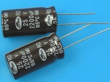 2200uF/25V 105°C Samwha RD Elektrolytický Kondenzátor