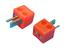 Úhlový červený DIN konektor pro reproduktory - samec