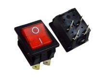 Kolébkový vypínač ARCOLECTRIC C1553ALBR3 černý ON-OFF s červeným podsvícením