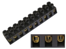 Svorkovnice řadová 10 pin - mosazná, 380V, 25A