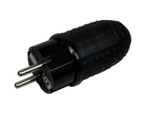 Síťová gumová vidlice do vlhka IP44 černá P76