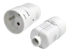 Bílá zásuvka 250V/16A pro prodlužovací kabel