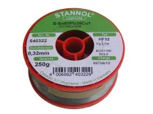 Cínová pájka Stannol Sn60Pb39Cu1 0.32mm 250g s tavidlem HF32
