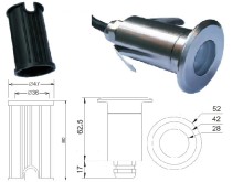 LED Světlo RISE 1x3W RGBV+ 12V DC s nerezovým krytem