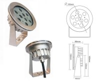LED Světlo RISE nerez 9x3W RGBV+ 30° 24V DC