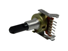 Potenciometr stereo 100kΩ s aretací - délka hřídele 15mm