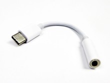 USB-C na 3.5 mm JACK adaptér pro sluchátka - bílý