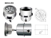 LED Světlo RISE nerez 9x3W, 3000K, IP68, 24V DC