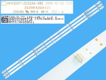 LED podsvícení pro LCD TV 43" - sada 3 pásků 800mm