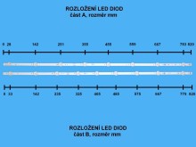 LED podsvit sada Vestel 17DLB43VER3 - 4 pásky 820mm D-LED BAR