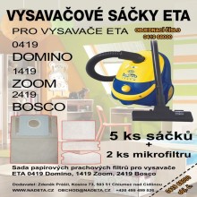 Sáčky do vysavače Eta 0419, 1419, 2419 - syntetické pytlíky a filtr
