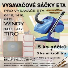Sáčky do vysavače ETA Tiro a Windy s filtry 5+1+1 (ETA 1416 68001)