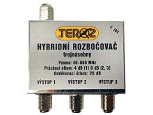 Hybridní anténní rozbočovač TV s 3 výstupy F č. 104