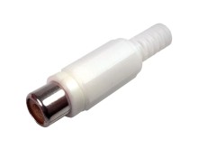 Konektor CINCH RCA plastový bílý samice