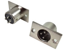XLR 3 ES Konektor - 3 Piny Samec pro Panelovou Montáž