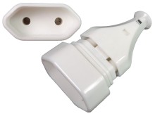 Síťová zásuvka 2pólová plochá 250VAC/2,5A bílá GN-11