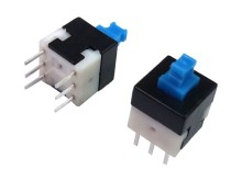 Mikrospínač s aretací DPDT 8x8mm
