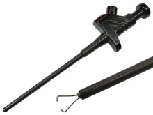 Bezpečnostní měřicí hrot na banánek prům. 4mm, do 1kV, 2 péra, černý