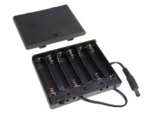 Pouzdro na baterie 6x AA s vypínačem a konektorem 5.5 x 2.1mm