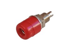 Panelová zdířka banánek 32A - červená IBU401-RT