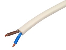 Síťový kabel 2 x 1,5 mm² H05VV-F, PVC izolace, bílý, metráž