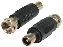 Anténní redukce pro napájení zesilovače DC 5,5 x 2,1 mm / F konektor samec KF32 TST