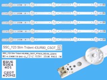 LED podsvit 467mm sada LG AGF30092309 celkem 5 kusů / DLED Backlight  SSC_Y23 Slim Trident 43UR80_CSOT_PTN0.6_REV00 / EAV65054401 / CSOT430N2