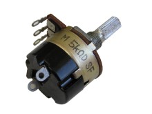 Logaritmický otočný potenciometr 5kΩ s vypínačem - drážkovaná hřídel 6 x 12mm