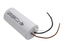 Dvojitý rozběhový kondenzátor 22uF/6uF 450V s drátovými vývody