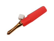 Izolovaný měřicí krokodýlek na banánek - červený