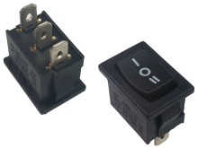 Kolébkový přepínač WSB 2600, 1pólový, 250V/3A, (ON)-OFF-(ON)