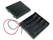 Pouzdro na baterie 4x AA s vypínačem a vývodem vodiče