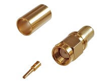 Konektor SMA pro kabel H155 - krimpovací samec reverzní zlacený