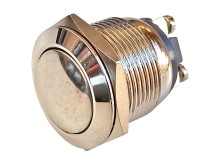 Antivandalové spínací tlačítko PBS-28B, kulaté, stříbrné