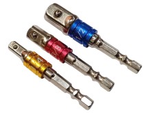 Sada adaptérů HEX 1/4" na čtyřhran GOLA 1/4", 3/8", 1/2"