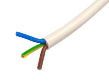 Síťový kabel H05VV-F 3 x 0,75 mm² s PVC izolací - bílý, metráž