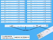 LED podsvit 260mm sada Panasonic celkem 20 pásků / LED Backlight TNP4G622-1 / TH-49EX600 / 49D3C3CZ26015