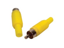 Žlutý CINCH konektor - plastový samec