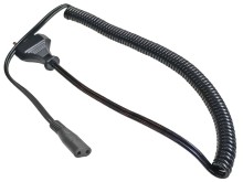 Napájecí kabel k holícím strojkům Braun a Philips, 1.8m černý