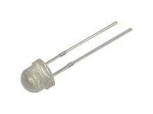 LED dioda bílá 5mm kulatá čirá nízká 13000mCD Straw Hat