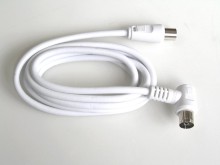 Kabel antenní - účastnická šňůra - 2.5m - bílý rovný / úhlový