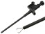 Bezpečnostní měřicí hrot na banánek prům. 4mm, do 1kV, 2 péra, černý