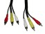 RCA Kabel 3x Vidlice - 2m, Niklovaný Povrch